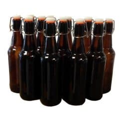 500ml amber flip top glass bottles - 12 pack