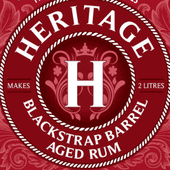 Heritage Blackstrap Barrel Aged Rum 125ml flavouring label