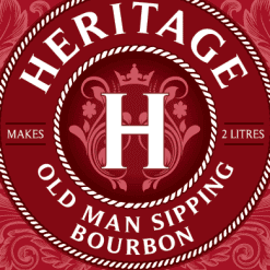 Heritage Old Man Sipping Bourbon 125ml flavouring label