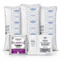 Still Spirits Classic 6 Turbo Production Pack with three 2kg Turbo Sugar bags, Classic 6 Turbo Yeast and Turbo Clear