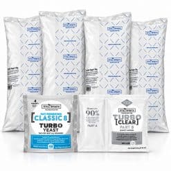 Still Spirits Classic 8 Turbo Production Pack with four 2kg Turbo Sugar bags, Classic 8 Turbo Yeast and Turbo Clear